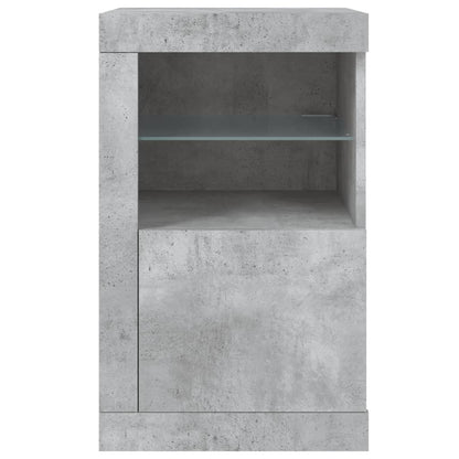 Side Cabinets with LED Lights 2 pcs Concrete Grey