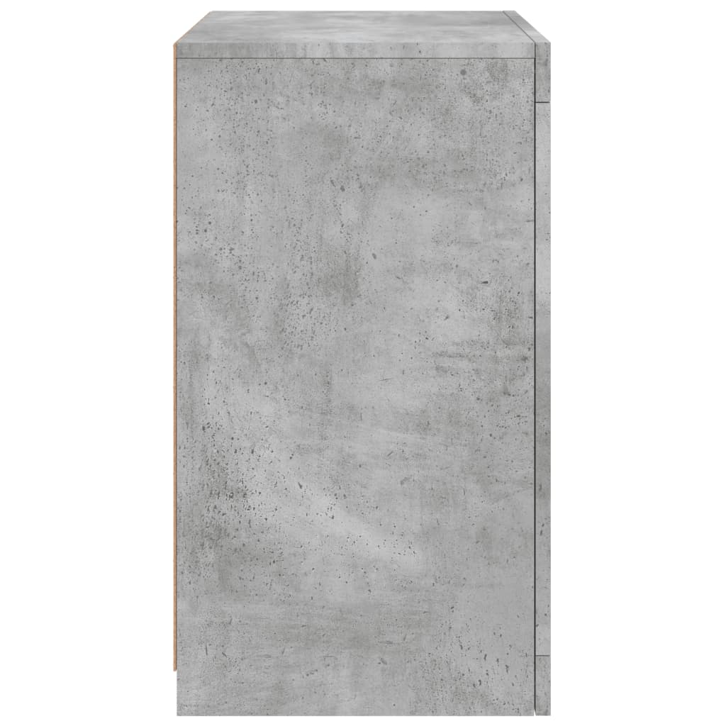 Side Cabinets with LED Lights 2 pcs Concrete Grey