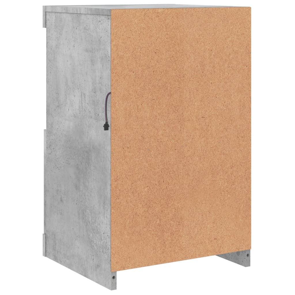 Side Cabinets with LED Lights 2 pcs Concrete Grey