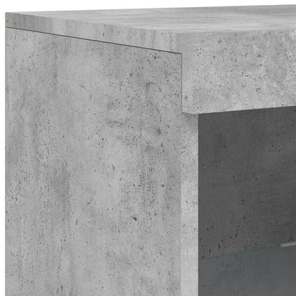 Sideboard with LED Lights Concrete Grey 41x37x100 cm