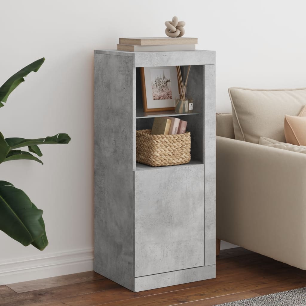 Sideboard with LED Lights Concrete Grey 41x37x100 cm