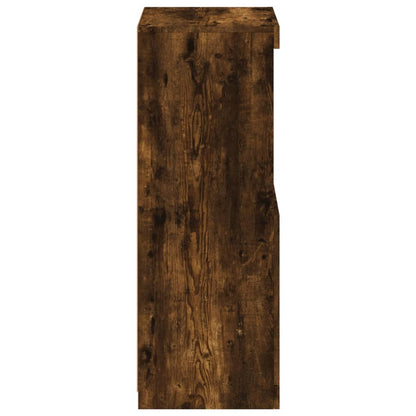 Sideboard with LED Lights Smoked Oak 41x37x100 cm