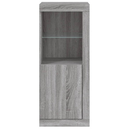 Sideboard with LED Lights Grey Sonoma 41x37x100 cm