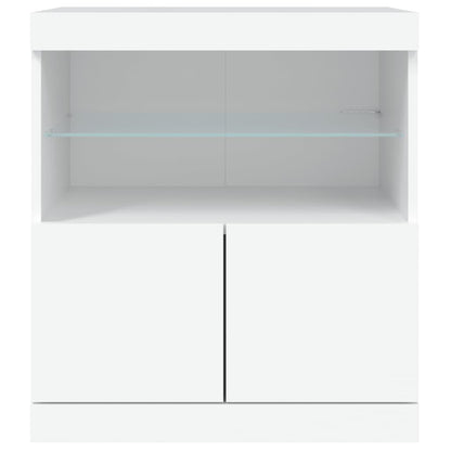 Sideboard with LED Lights White 60x37x67 cm