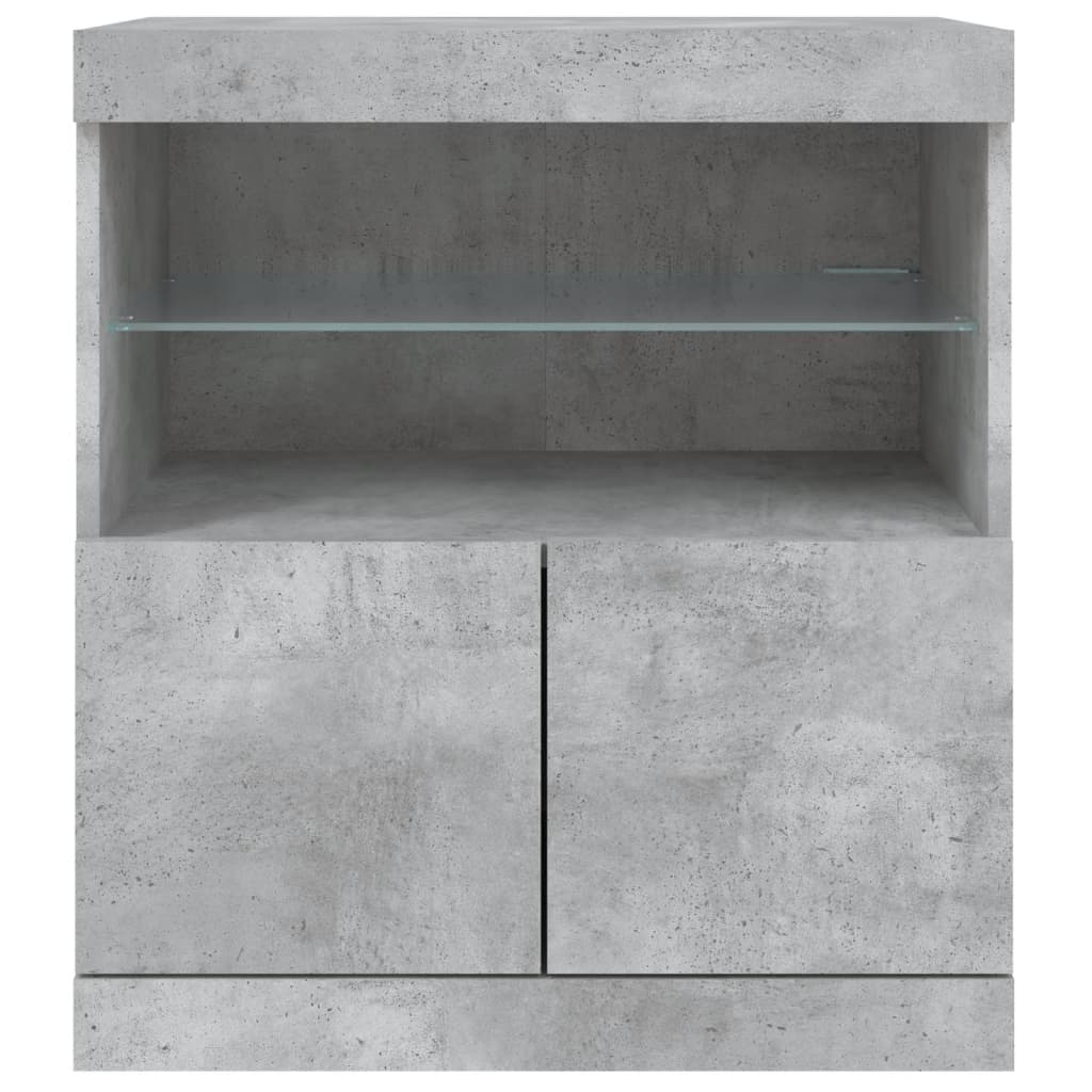 Sideboard with LED Lights Concrete Grey 60x37x67 cm