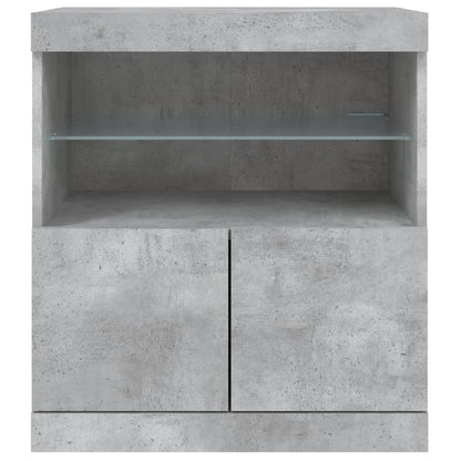 Sideboard with LED Lights Concrete Grey 60x37x67 cm