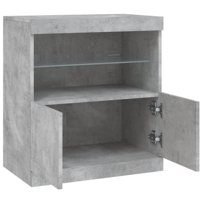 Sideboard with LED Lights Concrete Grey 60x37x67 cm