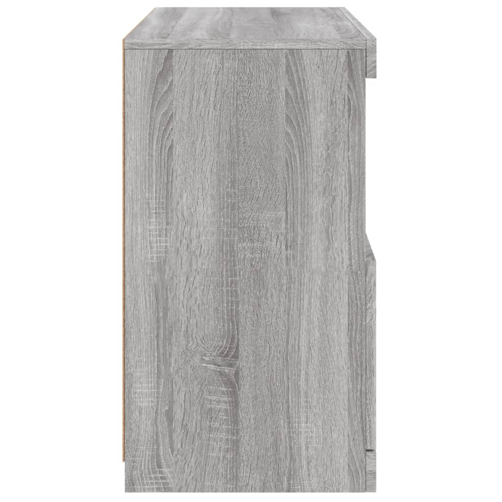 Sideboard with LED Lights Grey Sonoma 60x37x67 cm