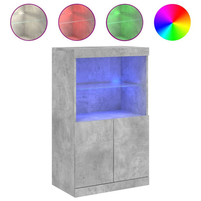 Sideboard with LED Lights Concrete Grey 60,5x37x100 cm
