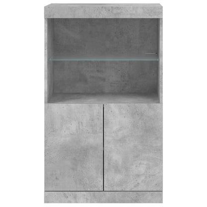 Sideboard with LED Lights Concrete Grey 60,5x37x100 cm