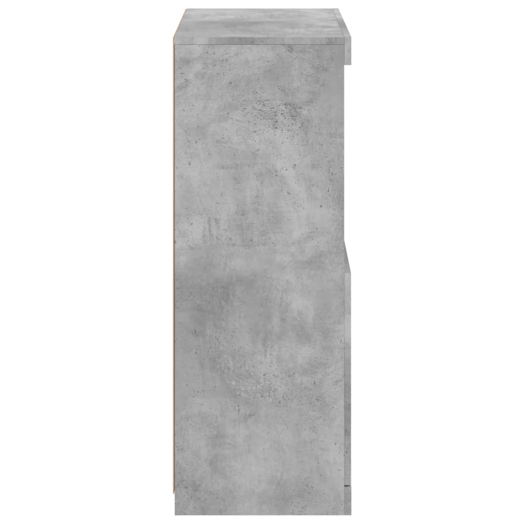 Sideboard with LED Lights Concrete Grey 60.5x37x100 cm