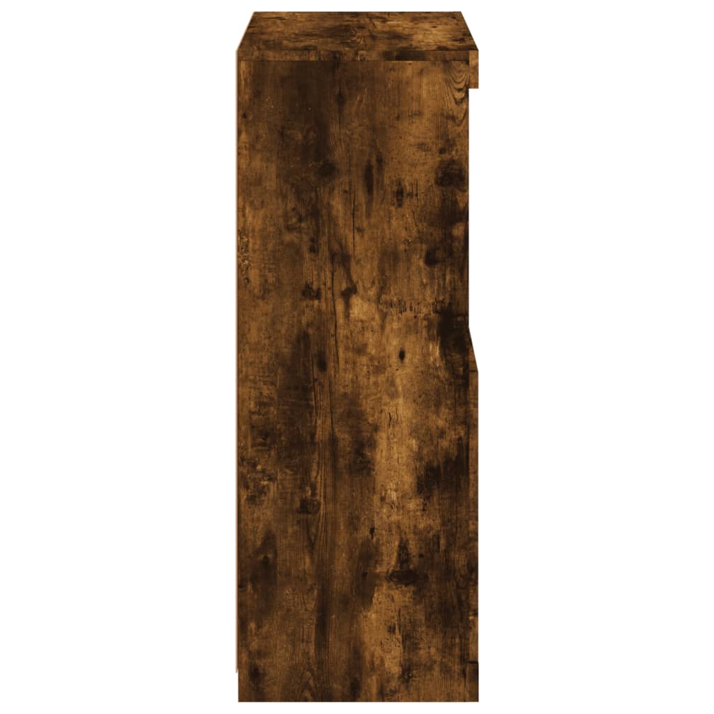 Sideboard with LED Lights Smoked Oak 60,5x37x100 cm