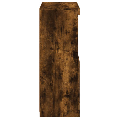 Sideboard with LED Lights Smoked Oak 60,5x37x100 cm