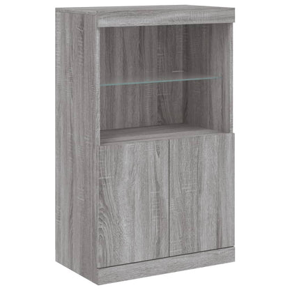 Sideboard with LED Lights Grey Sonoma 60,5x37x100 cm