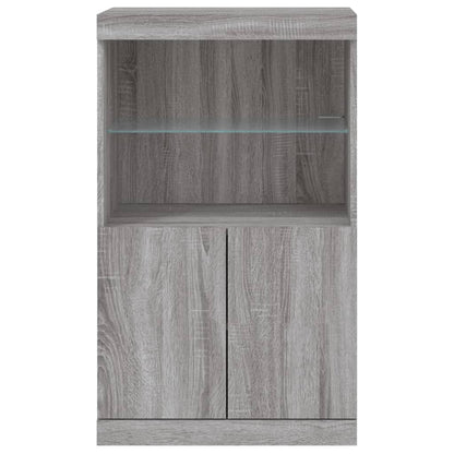 Sideboard with LED Lights Grey Sonoma 60,5x37x100 cm