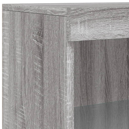Sideboard with LED Lights Grey Sonoma 60,5x37x100 cm