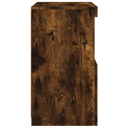 Sideboard with LED Lights Smoked Oak 41x37x67 cm