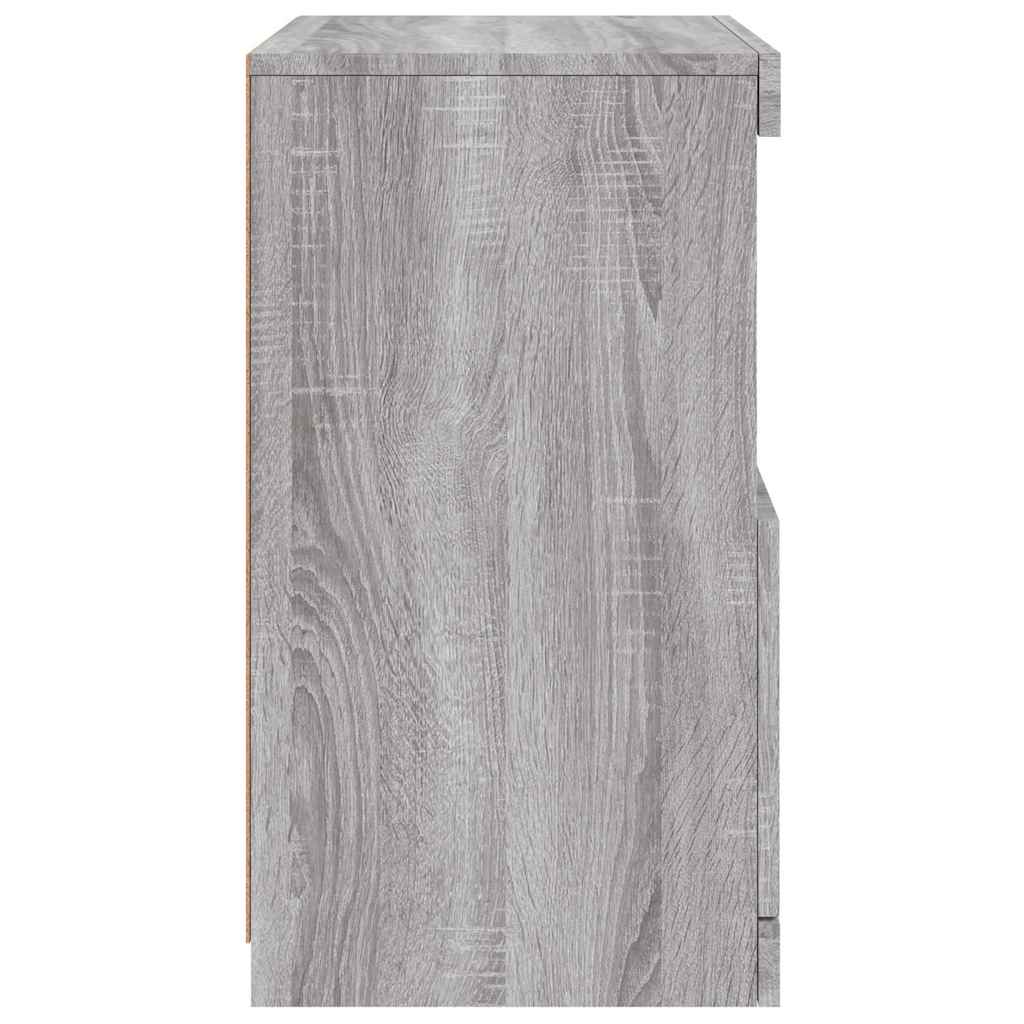 Sideboard with LED Lights Grey Sonoma 41x37x67 cm
