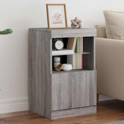 Sideboard with LED Lights Grey Sonoma 41x37x67 cm