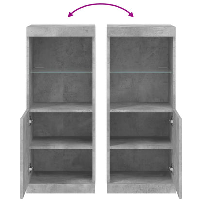 Sideboard with LED Lights Concrete Grey 41x37x100 cm