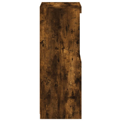 Sideboard with LED Lights Smoked Oak 41x37x100 cm