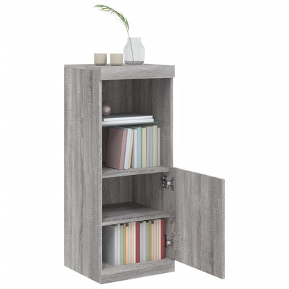 Sideboard with LED Lights Grey Sonoma 41x37x100 cm