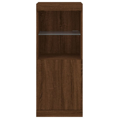 Sideboard with LED Lights Brown Oak 41x37x100 cm