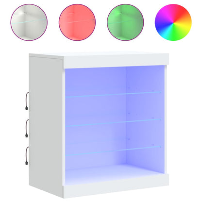 Sideboard with LED Lights White 60,5x37x67 cm