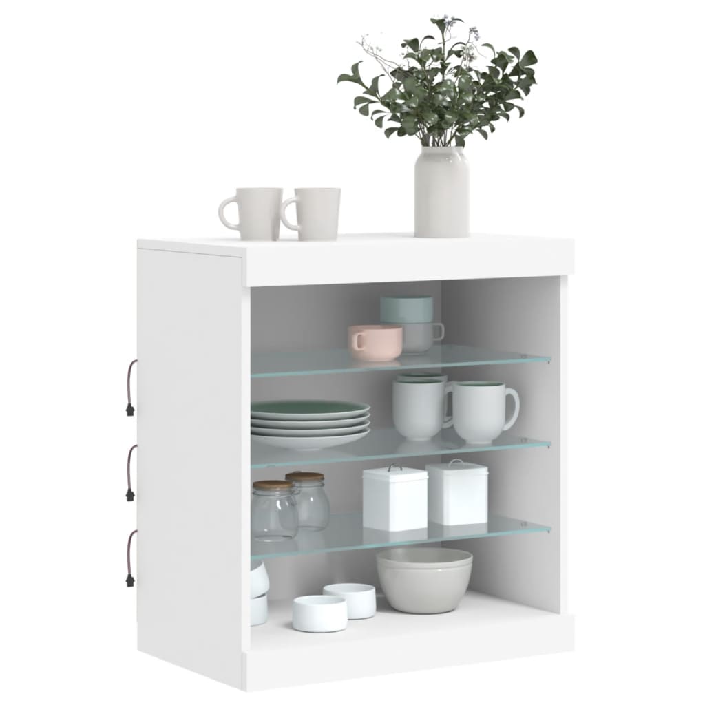 Sideboard with LED Lights White 60,5x37x67 cm