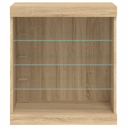 Sideboard with LED Lights Sonoma Oak 60,5x37x67 cm