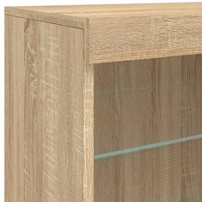 Sideboard with LED Lights Sonoma Oak 60,5x37x67 cm