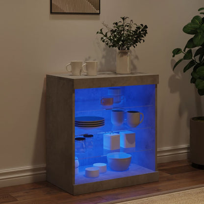 Sideboard with LED Lights Concrete Grey 60.5x37x67 cm