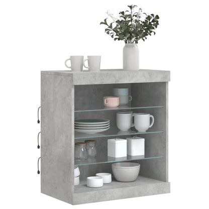 Sideboard with LED Lights Concrete Grey 60.5x37x67 cm