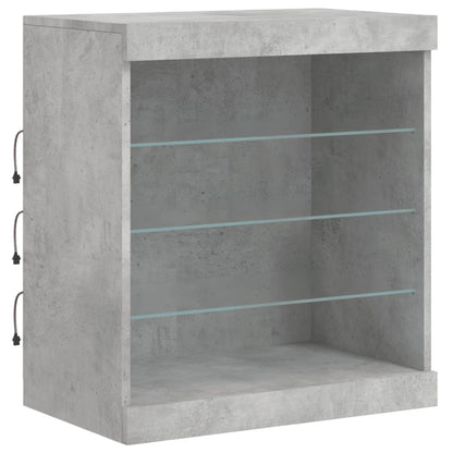 Sideboard with LED Lights Concrete Grey 60,5x37x67 cm