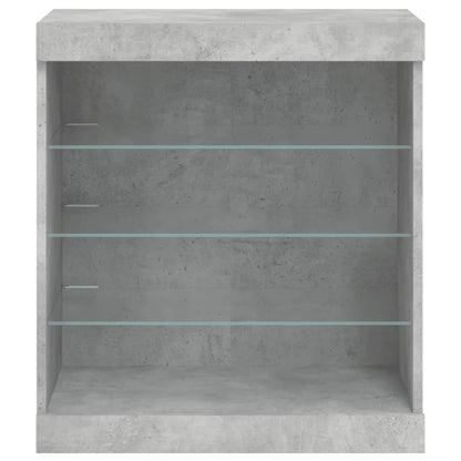 Sideboard with LED Lights Concrete Grey 60.5x37x67 cm