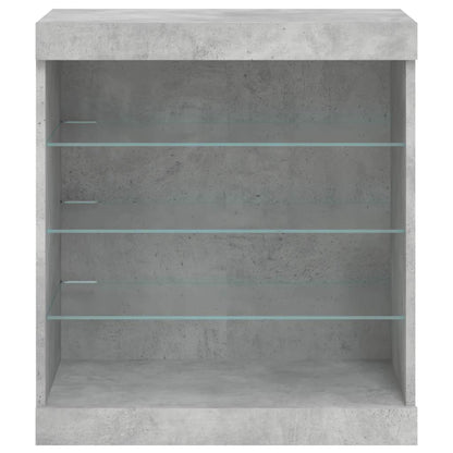 Sideboard with LED Lights Concrete Grey 60,5x37x67 cm