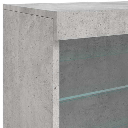 Sideboard with LED Lights Concrete Grey 60.5x37x67 cm