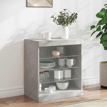 Sideboard with LED Lights Concrete Grey 60,5x37x67 cm