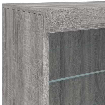 Sideboard with LED Lights Grey Sonoma 60.5x37x67 cm