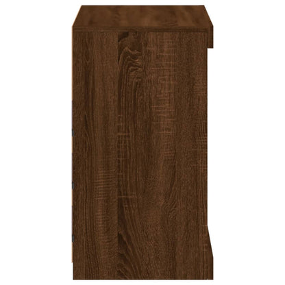 Sideboard with LED Lights Brown Oak 60,5x37x67 cm