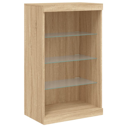 Sideboard with LED Lights Sonoma Oak 60,5x37x100 cm