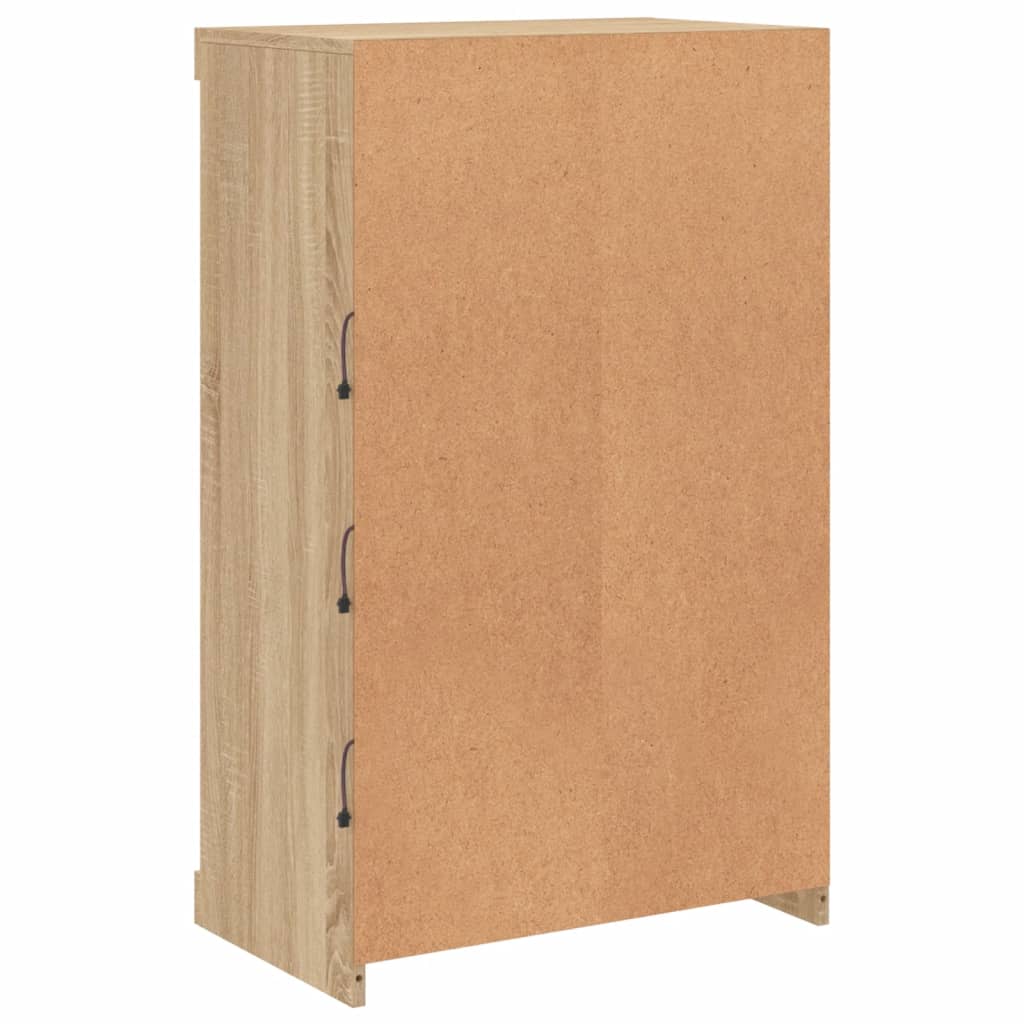 Sideboard with LED Lights Sonoma Oak 60,5x37x100 cm
