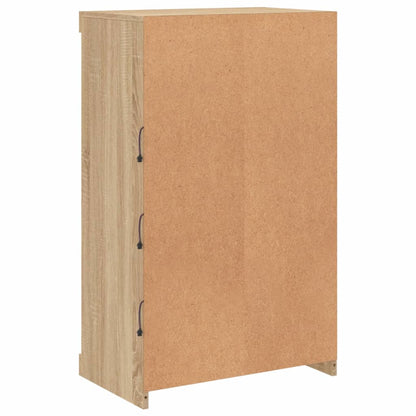 Sideboard with LED Lights Sonoma Oak 60,5x37x100 cm