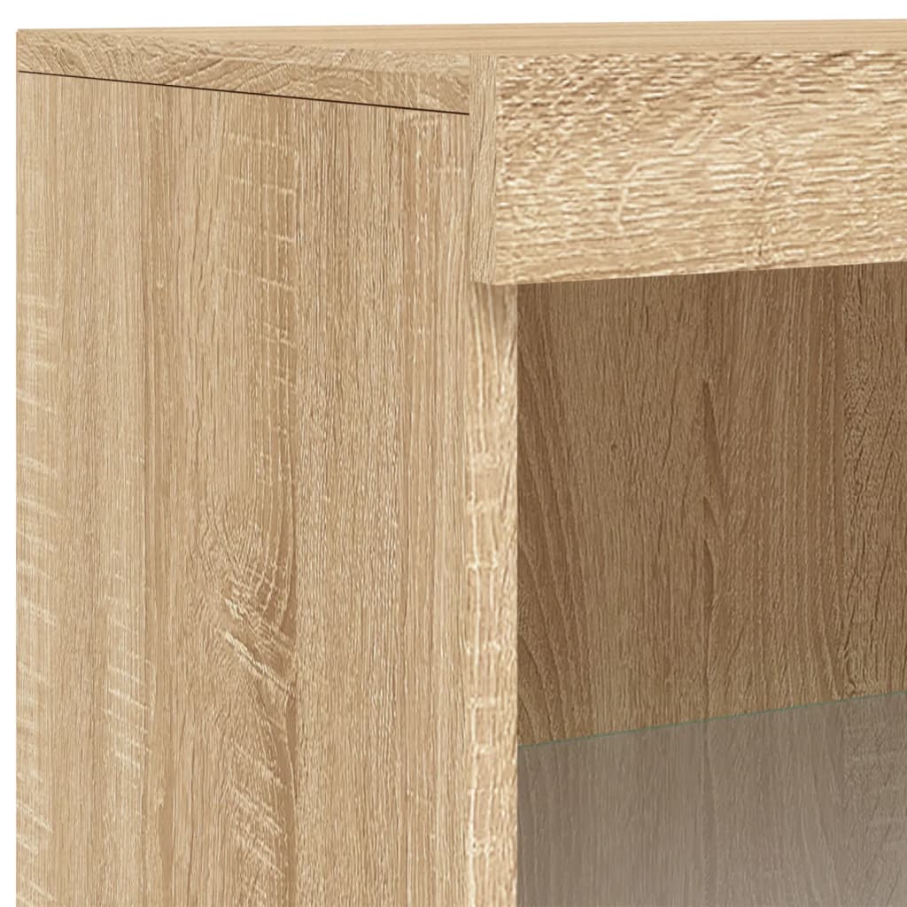 Sideboard with LED Lights Sonoma Oak 60,5x37x100 cm