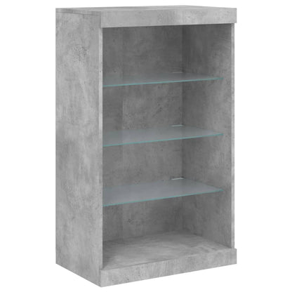 Sideboard with LED Lights Concrete Grey 60,5x37x100 cm