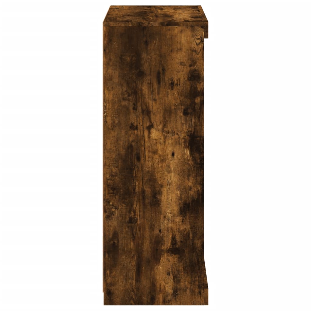 Sideboard with LED Lights Smoked Oak 60,5x37x100 cm