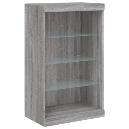 Sideboard with LED Lights Grey Sonoma 60,5x37x100 cm