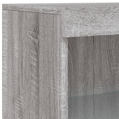 Sideboard with LED Lights Grey Sonoma 60,5x37x100 cm