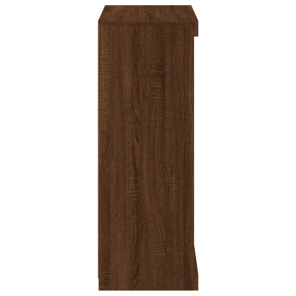 Sideboard with LED Lights Brown Oak 60,5x37x100 cm