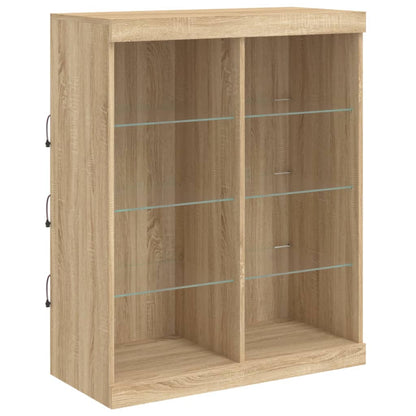 Sideboard with LED Lights Sonoma Oak 81x37x100 cm